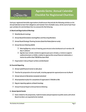 Non-profit Management: Annual-Checklist-for-Registered-Charities